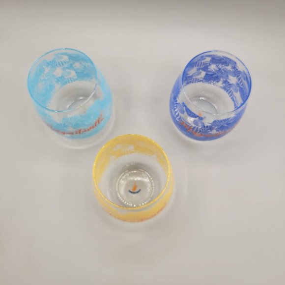 Margaritaville Glassware Jimmy Buffet Glasses Barware Pineapple Prints Set of 3 - Picture 6 of 8